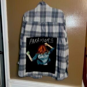 NWT up cycled Paramore flannel shirt
